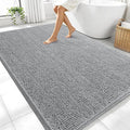 OLANLY Large Bathroom Rugs 70x46, Extra Soft Absorbent Chenille Bath Rugs, Rubber Backing Quick Dry, Machine Washable Bath Mats for Bathroom Floor, Tub and Shower, Home Decor Accessories, Light Grey