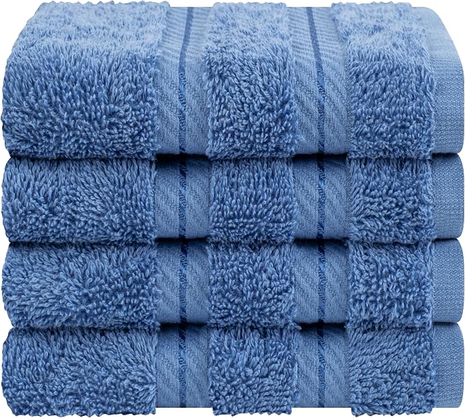 American Soft Linen 100% Cotton Luxury Turkish Towels, 4 PC Washcloth Set | Soft Absorbent Quick Dry OEKO Tex Standard 100 Certificated Durable Machine Washable Breathable Premium Hotel Quality