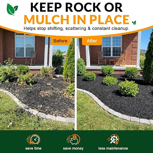 Teexpert Mulch and Rock Glue for Landscaping, 2 Gallon Concentrate Landscape Glue for Rubber Mulch, Wood Chips, Pea Gravel & Small Rocks, Strong Hold, Dries Clear, Covers up to 400 sq ft