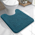 OLANLY Toilet Rugs U-Shaped 20x20, Extra Soft Absorbent Chenille Contour Bathroom Rugs for Toilet, Dry Quickly, Machine Washable, Non-Slip Bath Mat, Peacock Blue