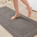 Madison Park Splendor Reversible 100% Cotton Bath Runner 24 x 60 Charcoal | Tufted Bathroom Rug, 3000 GSM, Hotel Quality, Luxurious Plush, Medium Pile, Absorbent, Quick Dry, OEKO-TEX, Shower Room Décor