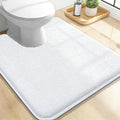 OLANLY Thick Memory Foam Bathroom Rugs 24x20, Absorbent Bath Mat, White | Soft Quick Dry Bath Rugs Mats, Non-Slip, Machine Washable Carpet for Bathroom Floor, Tub and Shower, Home Decor Accessories