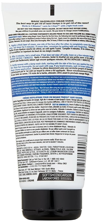 SoftSheen Carson Magic Regular Razorless Cream Shave 6 Oz (Pack of 6)