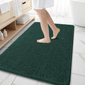 OLANLY Large Bathroom Rugs 59x35, Soft Absorbent Chenille Bath Rugs, Rubber Backing Quick Dry, Machine Washable Bath Mats for Bathroom Floor, Tub and Shower, Home Decor Accessories, Blackish Green