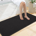 Smiry Waffle Bath Mat 47x20, Extra Soft Absorbent Bathroom Rugs, Non Slip Machine Washable Quick Dry Bath Rugs for Bathroom Floor, Tub, Shower, Home Decor Accessories, Black