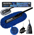 Flash Dog Car Duster Exterior & Interior Set – No Dust Scattering Auto Duster Brush with Wood Handle & Mini Brush, Wax-Treated Cotton Head, Scratch-Free Dust Remover for Car, Truck, SUV