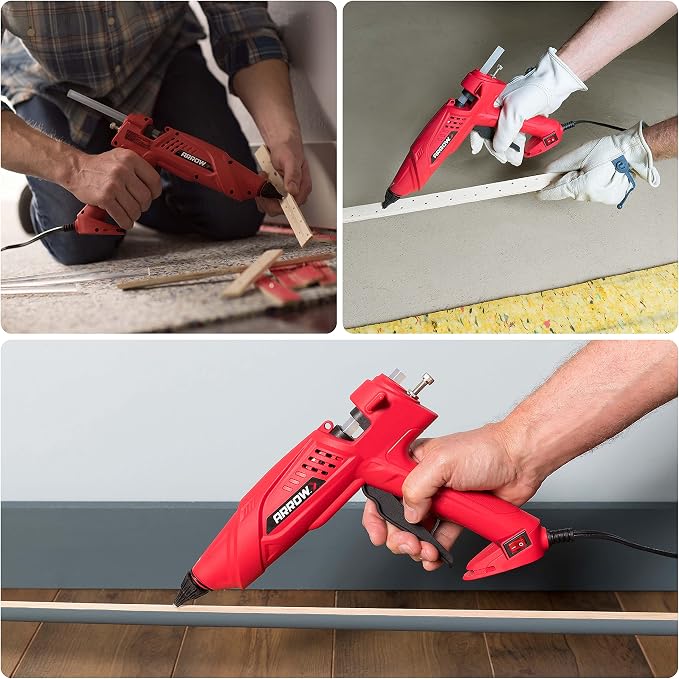 Arrow Fastener 300-Watt Heavy Duty Professional Electric Hot Melt Glue Gun for Crafts, Construction, and Wood, Clear | For Crafts, Construction & Wood, Removable Base Stand, Comfortable Grip, Insulated Safety Nozzle, Adjustable Flow Control