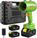 Cordless Leaf Blower 21V, 50000 RPM Max Power Electric Leaf Blower, 2×4.0Ah Battery & Fast Charger, Lightweight Electric Blower for Yard, Patio,Snow Removal,Dust, Car Drying- Lawn Care Tool(Green)