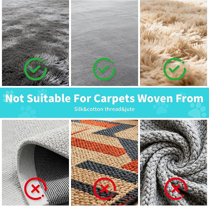 3 in 1 Carpet Rake for Pet Hair Removal Tool, Rubber Broom 58 Inch Adjustable Long Handle Carpet Scraper for Dogs and Cats, Carpet Brush Lint Remover for Carpets, Rugs, Mats, Couch