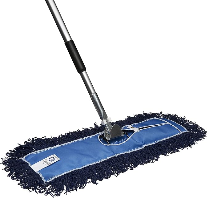 Nine Forty 36" Premium Nylon Dust Mop- Heavy Duty Mop Head for Industrial, Commercial, and Residential Cleaning - Dry Floor Duster for Hardwood Surfaces and Commercial Applications - Blue