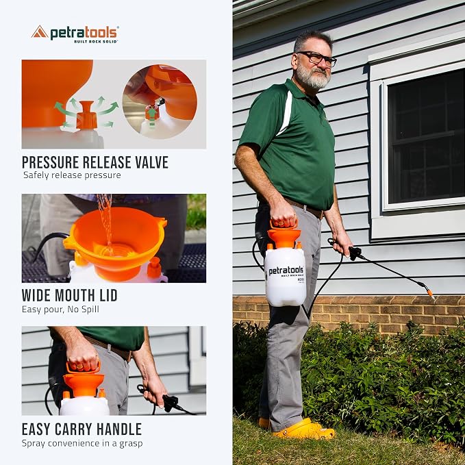 PetraTools Landscaping Bundle: Rock Glue Max 32 oz & 1-Gallon Pump Sprayer for Secure and Easy Application