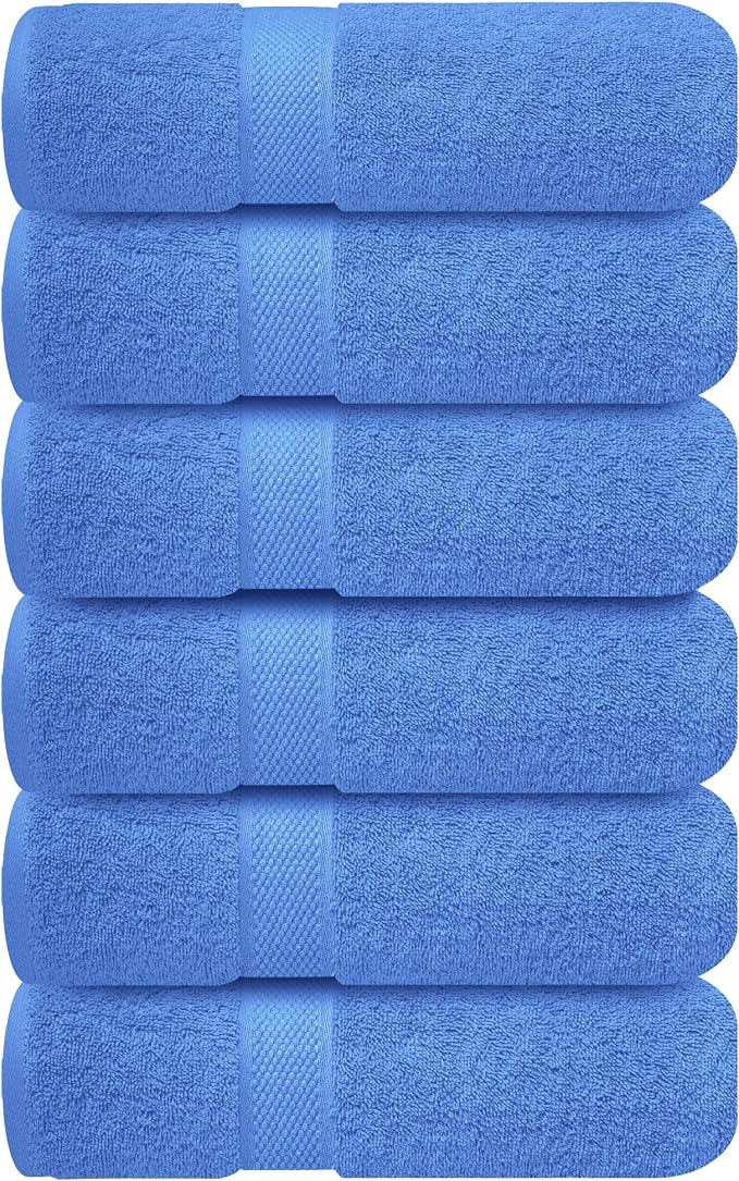 Infinitee Xclusives 100% Cotton Hand Towels for Bathroom - Set of 6 | Ultra Soft, Absorbent & Quick-Drying |16x28 inches| Luxury Hand Towel Set |600 GSM| Gym, Shower, Spa & Hotel Use