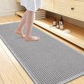 Smiry Waffle Bath Mat 47x24, Extra Soft Absorbent Bathroom Rugs, Non Slip Machine Washable Quick Dry Bath Rugs for Bathroom Floor, Tub, Shower, Home Decor Accessories, Light Grey