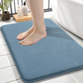OLANLY Memory Foam Small Bathroom Rugs 24x16, Absorbent Bath Mat, Airy Blue | Soft Quick Dry Bath Mat Rugs, Non-Slip, Machine Washable Mat for Bathroom Floor, Tub and Shower, Home Decor Accessories
