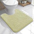 OLANLY Toilet Rugs U-Shaped 20x20, Extra Soft Absorbent Chenille Contour Bathroom Rugs for Toilet, Dry Quickly, Machine Washable, Non-Slip Bath Mat, Vanilla