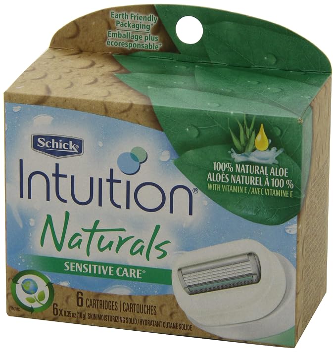 INTUITION Schick Refill,Razors for Women Sensitive Skin | Intuition Razor Blades Refill with Organic Aloe,Razor Refills,6 Count (Pack of 2)