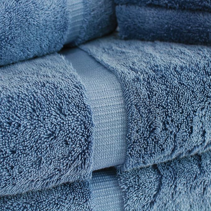Towel Bazaar 4-Piece Bath Towel Set, Cotton Turkish Towels, 27x54 Luxury Towel Super Soft and Absorbent, Perfect Use for Bathroom, Shower Towels - Wedgewood