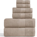 Springtree Home 100% Cotton Bath Towel Set | 6-Piece Set | Textured | Cobblestone