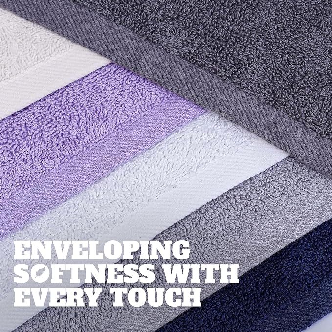 White Classic Wealuxe Multi Washcloths 48 Pack - 600 GSM 100% Ring-Spun Cotton Wash Cloths for Showering, Highly Absorbent and Soft | 12x12 Inches