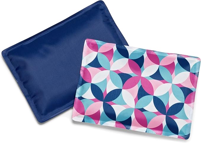 Fit & Fresh Cool Coolers 2 Pack Soft Ice for Lunch Bags, Flexible Stretch Nylon, Durable, Reusable Lunch Box Ice Packs, Soft Ice, Reusable Freezer Packs, Lunch Ice, Easy to Clean, Geo & Navy