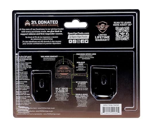 Spec Ops Tools Tape Measure for Measuring & Layout, 1 1/8" Double-Sided Blade and Military-Grade Composite Case, 16 Foot + 25 Foot (Retail)