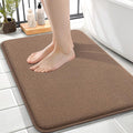 OLANLY Memory Foam Small Bathroom Rugs 24x16, Absorbent Bath Mat, Mocha | Soft Quick Dry Bath Mat Rugs, Non-Slip, Machine Washable Mat for Bathroom Floor, Tub and Shower, Home Decor Accessories