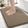OLANLY Thick Memory Foam Small Bathroom Rug 24x16, Absorbent Bath Mat, Tan | Soft Quick Dry Bath Mat Rugs, Non-Slip, Machine Washable Mat for Bathroom Floor, Tub and Shower, Home Decor Accessories
