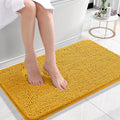 OLANLY Small Bathroom Rugs 24x16, Soft Absorbent Chenille Bath Rugs, Rubber Backing Quick Dry, Machine Washable Bath Mats for Bathroom Floor, Tub and Shower, Home Decor Accessories, Golden Yellow