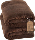 Hawmam Linen Jumbo Large Bath Sheets Towels 2 Pack Soft and Absorbent, Premium Quality 100% Cotton Towels (Brown, Bath Sheet)