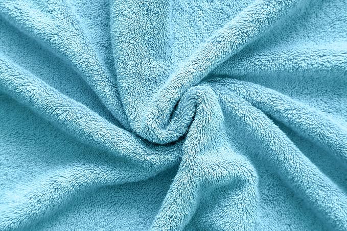 American Veteran Towel 100% Cotton Turkish Bath Towels for Bathroom 4 Pack, 27x54 Extra Large Premium Soft Drying Bathroom Towels, Sky Blue