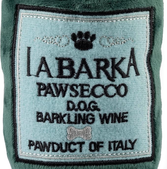 Haute Diggity Dog LaBarka Pawsecco, Plush Designer Dog Toys with Interactive Squeaker, Stimulating Pet Enrichment, Machine-Washable & Safe Materials for All Breeds, One Size