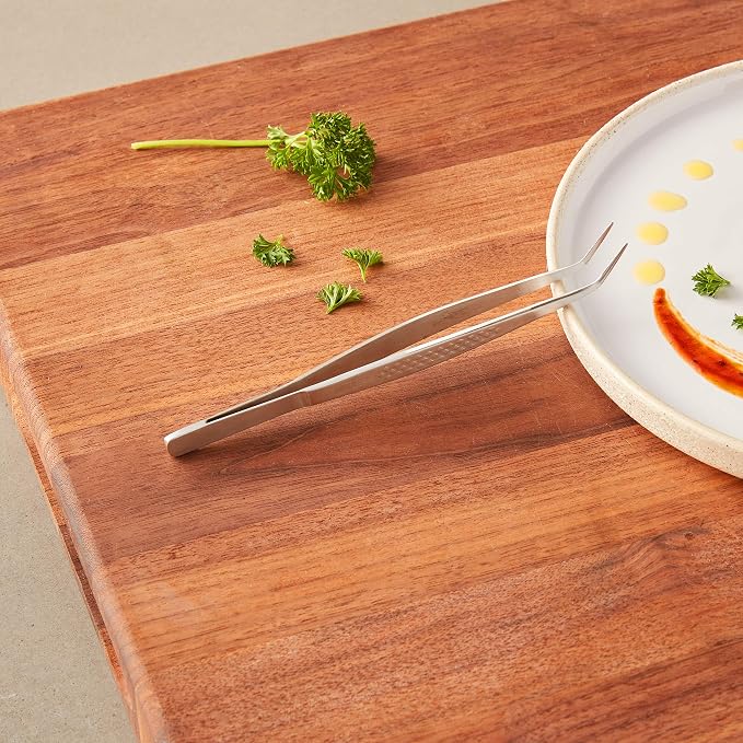 Mercer Culinary18-8 Stainless Steel Precision Plus Chef Plating Tong, Fine Point, 6-1/8 Inch