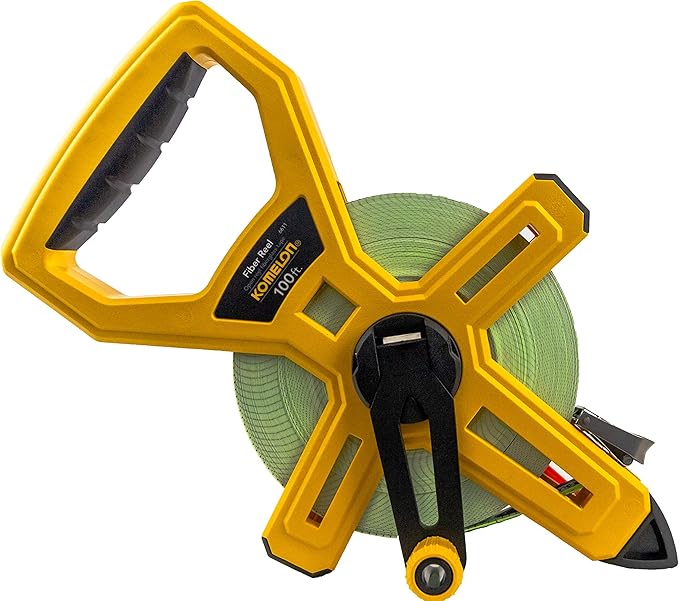 Komelon 6611 Open Reel Fiberglass Tape Measure, 100-Feet (Pack of 5)