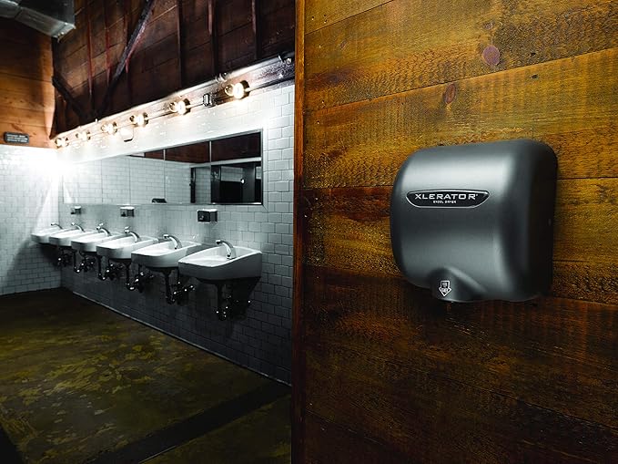 XLERATOR Automatic Surface Mounted Hand Dryer, Graphite Excel Dryer, Hygienic, Voltage: 220 / 240V, 6.5 Amp, Nozzle: .08N Standard Nozzle