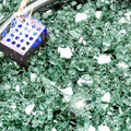NUPICK 5 Pound Fire Glass, 1/4 Inch Reflective Fire Pit Glass | Tempered Fire Pit Rocks for Propane or Natural Gas, Glass Rocks for Fire Pit Table, Fireplace, Fire Bowl, Landscaping, Green