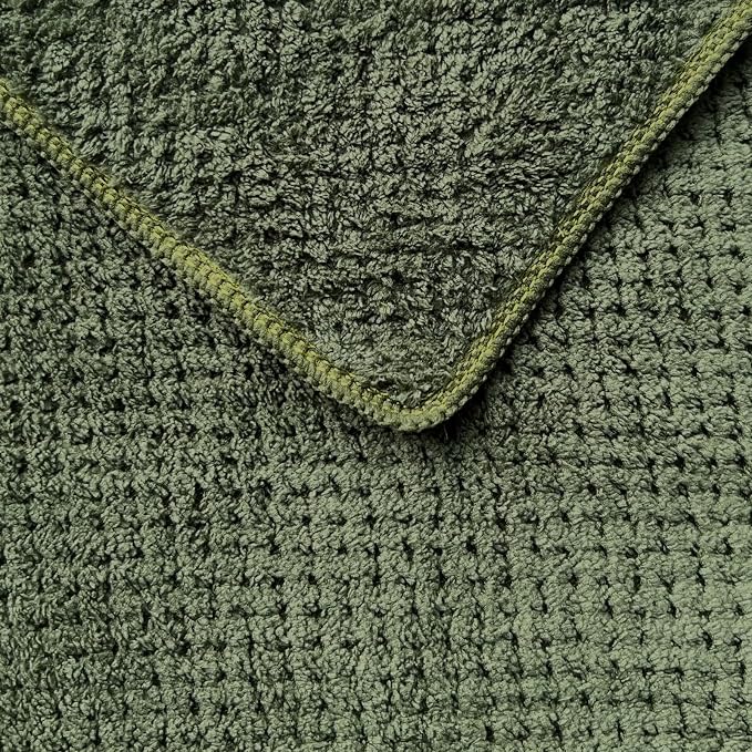 YTYC 39x78 Bath Sheets Set,Towels for Bathroom,Olive Green,6-Pieces | 2 Extra Large Bath Towels, 2 Hand Towels, 2 Washcloths, Super Soft,Highly absorbent,Hanging Loop,80% Polyester