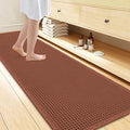 Smiry Waffle Bath Mat 72x24, Extra Soft Absorbent Bathroom Rugs, Non Slip Machine Washable Quick Dry Bath Rugs for Bathroom Floor, Tub, Shower, Home Decor Accessories, Orange