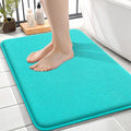 OLANLY Thick Memory Foam Small Bathroom Rug 24x16, Absorbent Bath Mat, Teal | Soft Quick Dry Bath Mat Rugs, Non-Slip, Machine Washable Mat for Bathroom Floor, Tub and Shower, Home Decor Accessories
