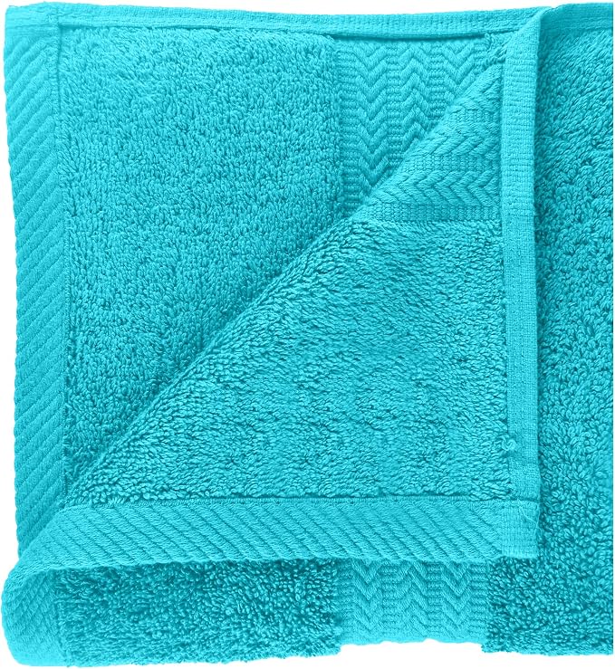 HERCULEAN Large Bath Towels 24 x 50 Pack of 6 | Quick Dry and Highly Absorbent | 100% Cotton Terry Towels for Bathroom - Perfect for Shower - Pool and Spa - Luxury Soft Towels - Aqua Blue