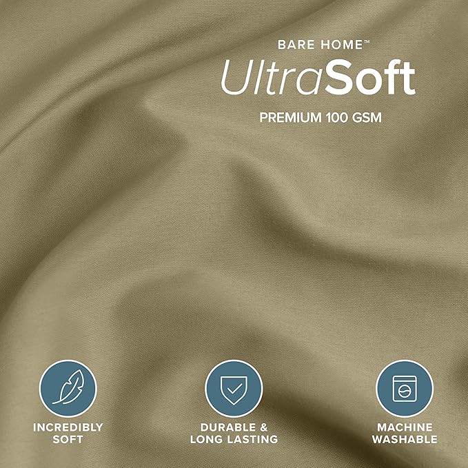 Bare Home Bedding Duvet Cover Queen Size - Premium 1800 Super Soft Collection - Lightweight, Cooling - Soft Breathable Bedding Duvet Cover (Queen, Olive)