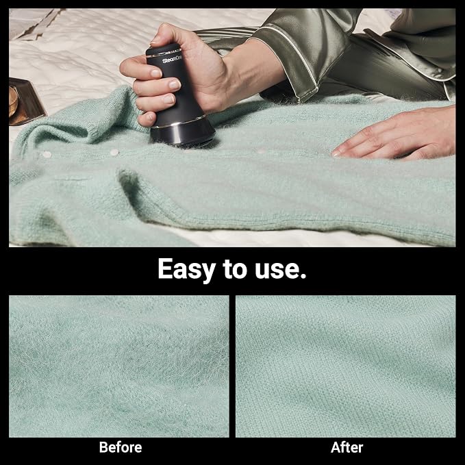 STEAMONE – Lint Shaver – XL Tank – 6 Stainless Steel Blades – Ergonomic Handle – Practical and Efficient – USB-C Rechargeable – RP30B