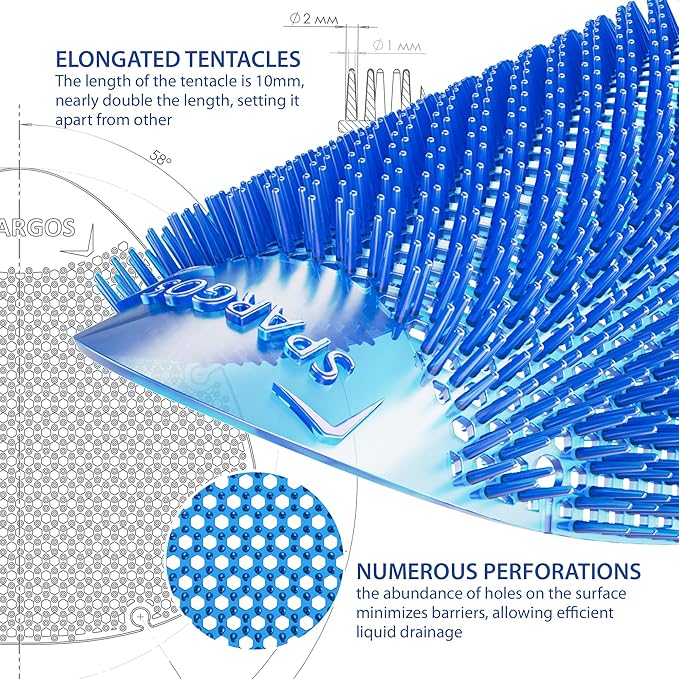 Urinal Screen Deodorizer (24 Pack) - Urinal Cakes - Fresh 3d Wave Anti-Splash - Odor Protection for Toilets in Bathroom Office Stadiums Schools with Free Gloves - 24 pcs Blue Spectrum Model