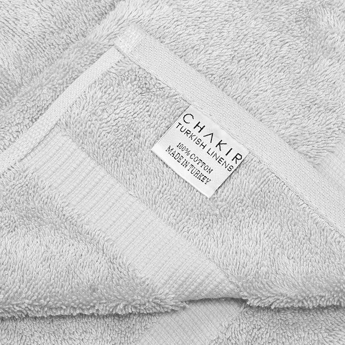Chakir Turkish Linens 2 Piece Large Bath Towels, 100% Cotton Turkish Towels for Bathroom, Luxury Soft Absorbent Bath Towels, 30 x 60 Inches, Silver Gray