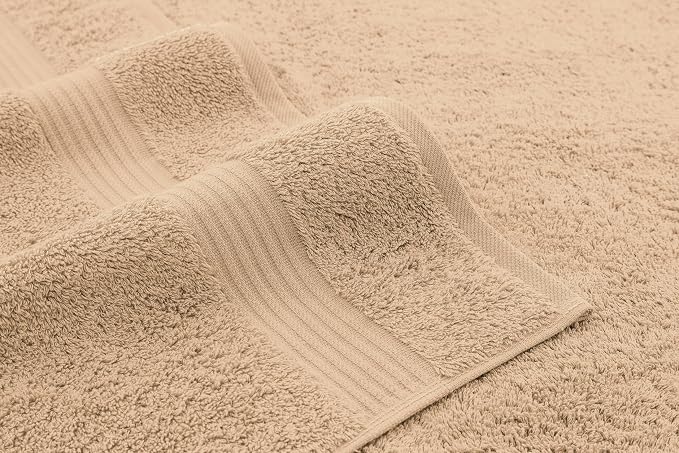 American Veteran Towel, 100% Cotton Turkish Bath Towels for Bathroom 4 Pack, 27x54 Extra Large Premium Soft Drying Bathroom Towels, Beige