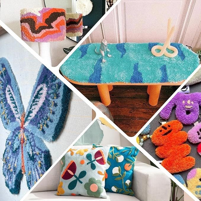 Vehipa Tufting Gun 2 in 1 Loop Pile Cut Pile Rug Gun Machine Starter Kit for Tufting Lover
