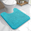 OLANLY Toilet Rugs U-Shaped 20x20, Extra Soft Absorbent Chenille Contour Bathroom Rugs for Toilet, Dry Quickly, Machine Washable, Non-Slip Bath Mat, Aqua Sky