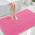 OLANLY Large Bathroom Rugs 44x32, Extra Soft Absorbent Chenille Bath Rugs, Rubber Backing Quick Dry, Machine Washable Bath Mats for Bathroom Floor, Tub and Shower, Home Decor Accessories, Hot Pink