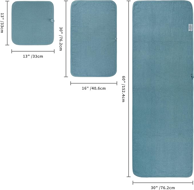 POLYTE 430 GSM Microfiber Quick Dry Lint Free Oversize Bath Towel Set, 6 Piece (Waffle Weave)