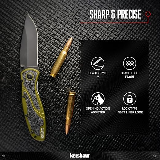 Kershaw Blur Pocket Knife, Black, 3.4 Inch Recurve Blade