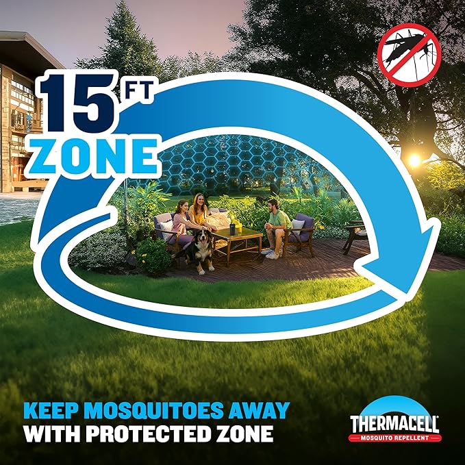 Thermacell Fuel-ZoneGuard Mosquito Repellent Refill; 15-Foot Zone of Scientifically Proven Outdoor Protection; Fuel-Powered; Patio Shield; 300-Hr Refill; Bug Spray Alternative; Scent Free; DEET-Free